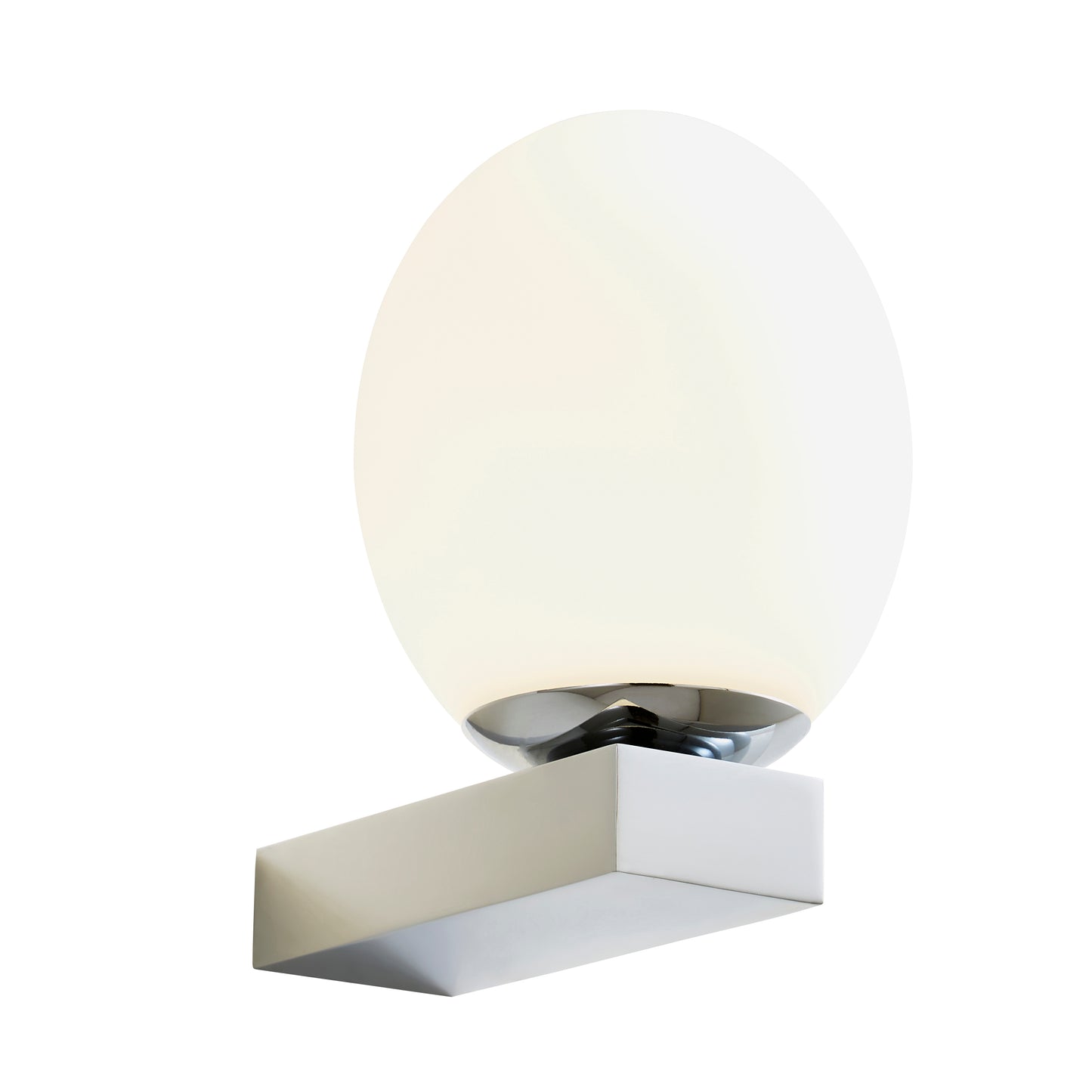 CGC LOUIS LED Bathroom Wall Light Opal Glass Diffuser Chrome Aluminium Base