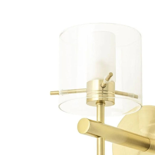 CGC RILEY Gold Satin Brass & Glass Cylinder Wall Light