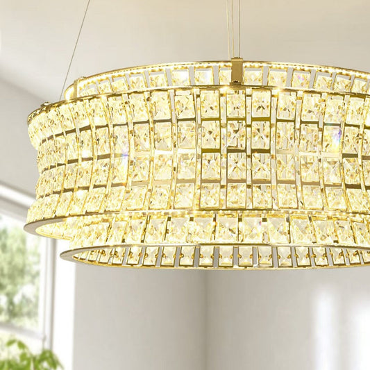 CGC SASY Gold and Crystal adjustable ceiling light pendant