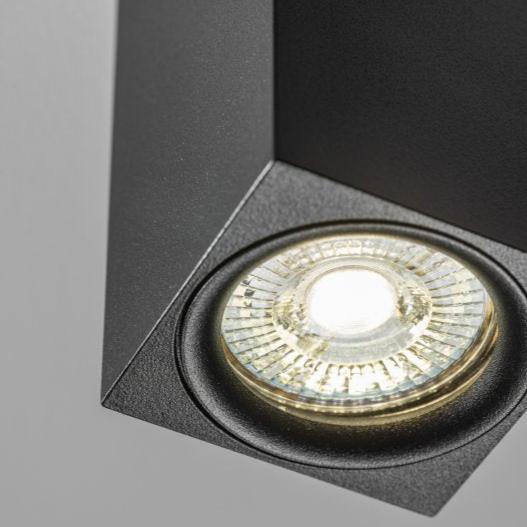 CGC TIPO Black Square Surface Mount GU10 Ceiling Spotlight Downlight