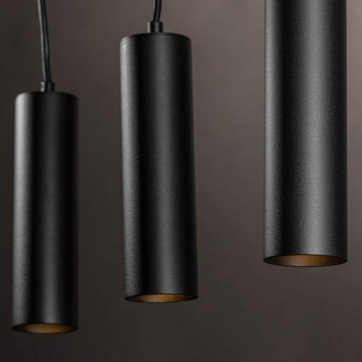 CGC CHRISTINE Black Triple Slim Cylinder Ceiling Light