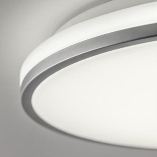 CGC Tula Grey Trim LED Surface Mount Ceiling Light Bulkhead IP44 White Opal 4000k