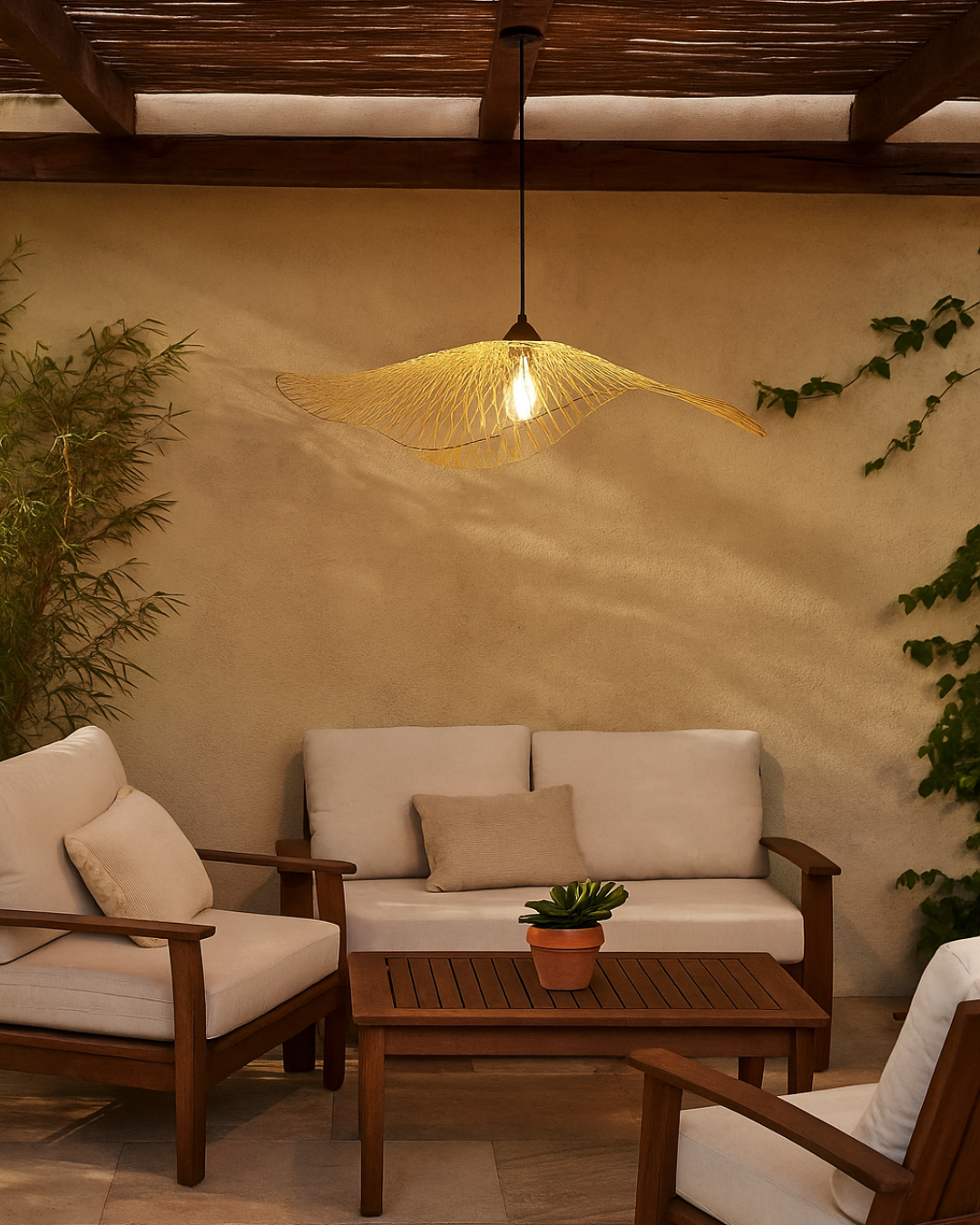 CGC TULUL Extra Large 80 cm Hand Made Bamboo Easy Fit Lampshade