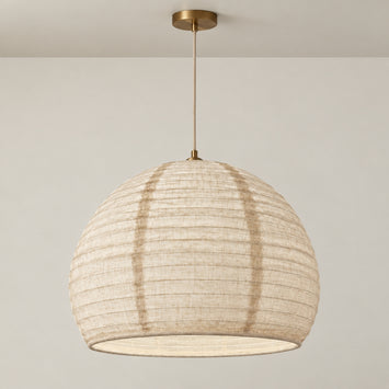 CGC Hester Oatmeal Linen Large Round Open Easy Fit Hand Made Lampshade
