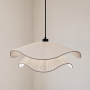 CGC Andres White Large 48cm Two Tier Pleated Wave Lamp Shade
