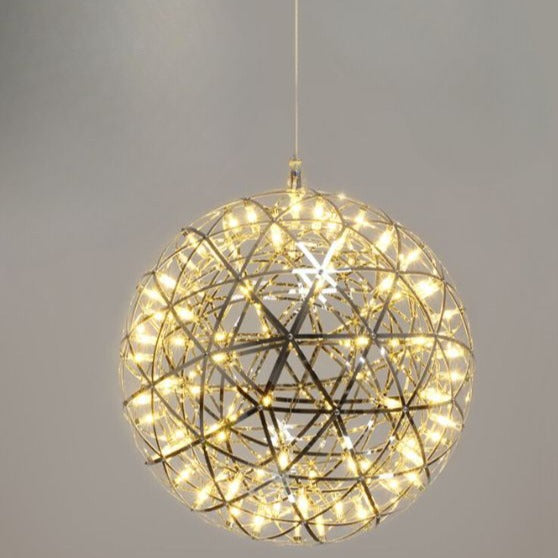 CGC FAWKES Warm White Chrome XX Large 80cm Silver Firework / Starburst Chandelier