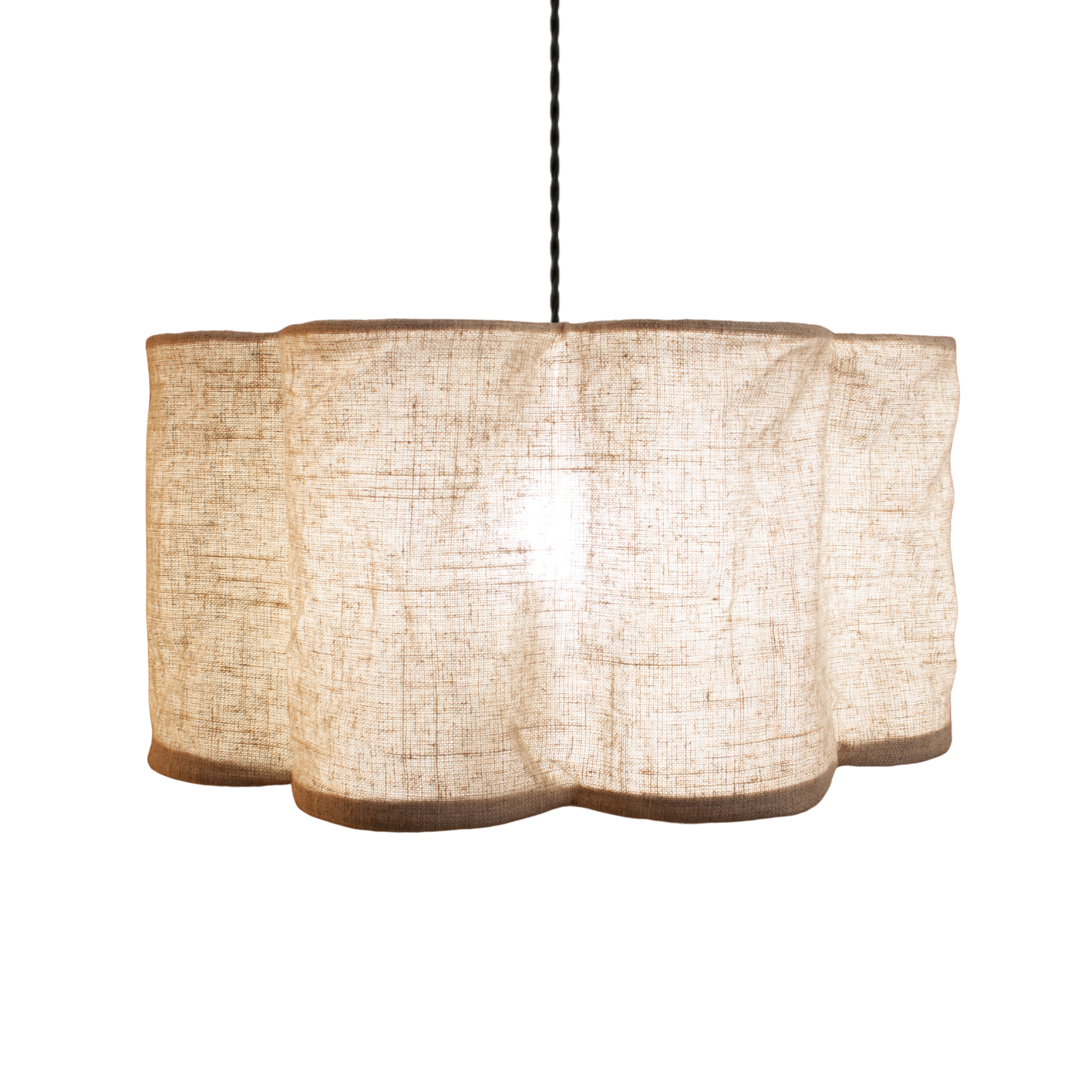 CGC Vittoria Oatmeal Soft Linen Scallop Drum Diffuser Lampshade