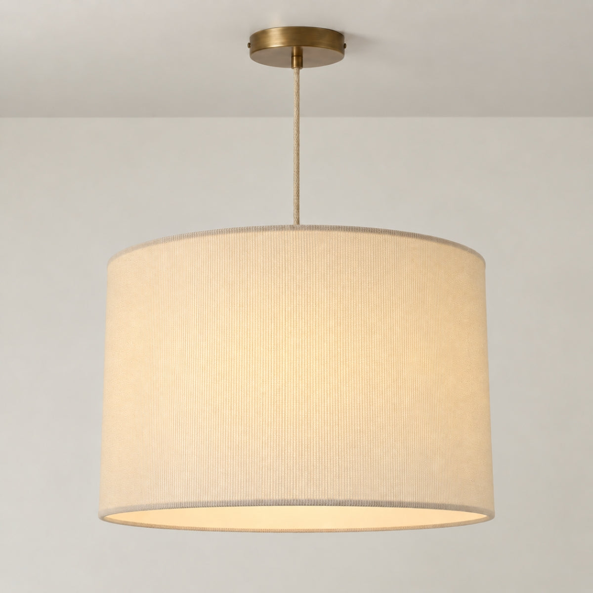 CGC LOLA Cream Corduroy 30cm Lampshade Matching Silk Inner