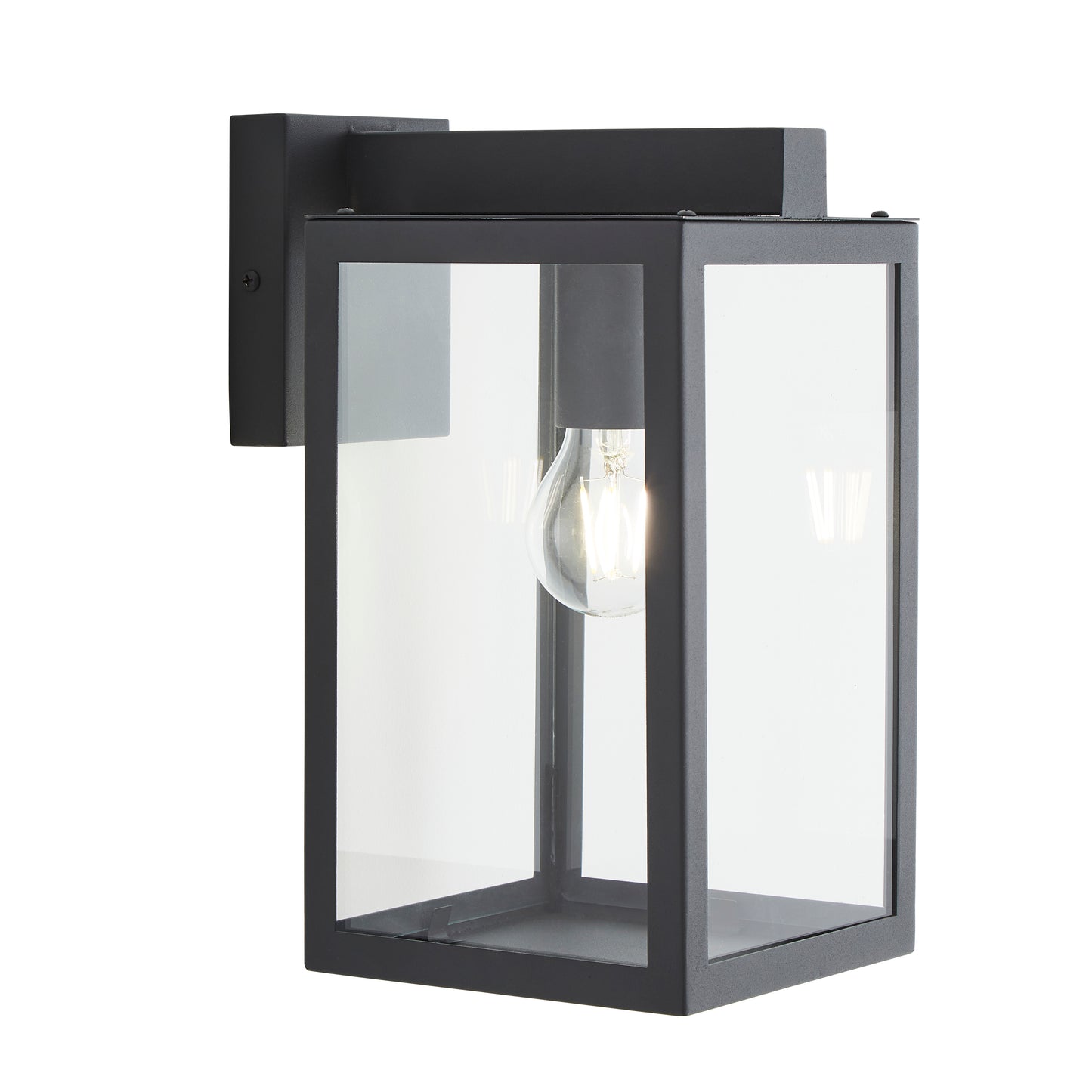 A modern take on a traditional design outdoor wall light perfect for adding style and security The traditional front-door lantern has had a modern make over in the form of our Archie  outdoor wall light with its square stainless steel construction with a grey anthracite finish and completed with clear glass windows this light this is sure to add an statement to any wall. 