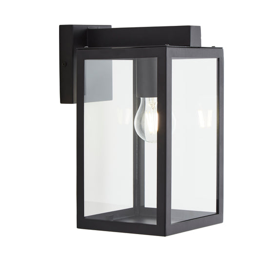 A modern take on a traditional design outdoor wall light perfect for adding style and security The traditional front-door lantern has had a modern make over in the form of our Archie outdoor wall light with its square black stainless steel construction and completed with clear glass windows this light this is sure to add an statement to any wall. 