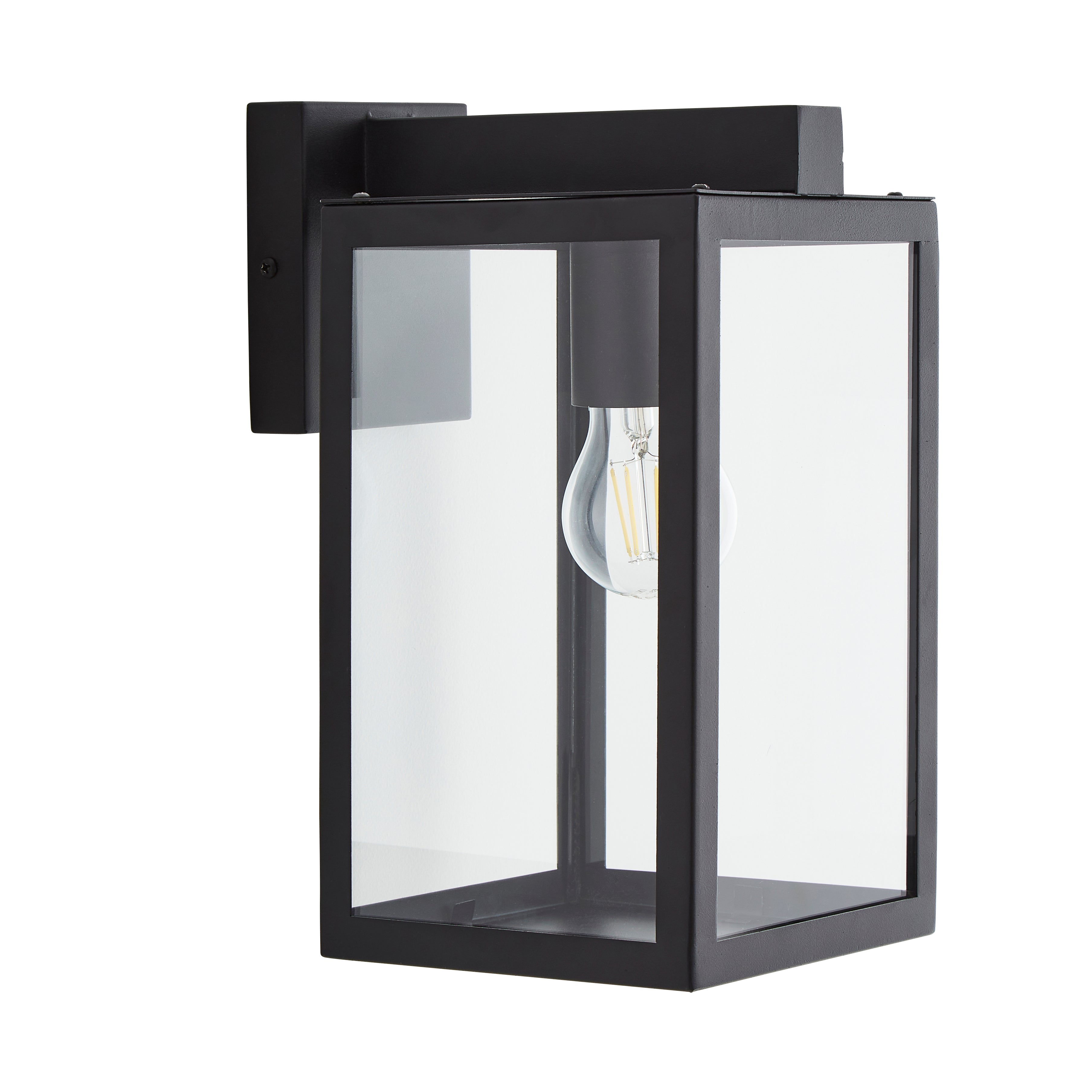 A modern take on a traditional design outdoor wall light perfect for adding style and security The traditional front-door lantern has had a modern make over in the form of our Archie outdoor wall light with its square black stainless steel construction and completed with clear glass windows this light this is sure to add an statement to any wall. 