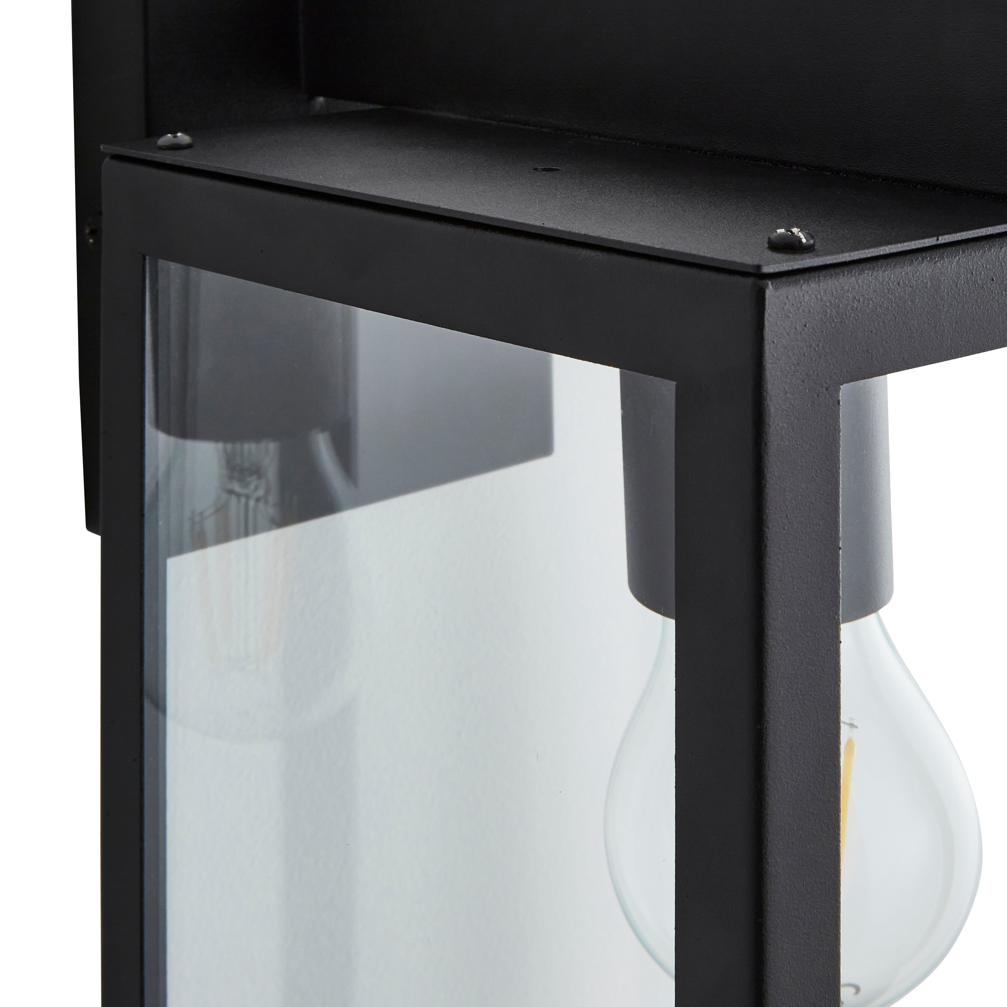 Archie Outdoor Light CGC ARCHIE Black Outdoor Up Wall Light Lantern Clear Glass IP44 E27 ...