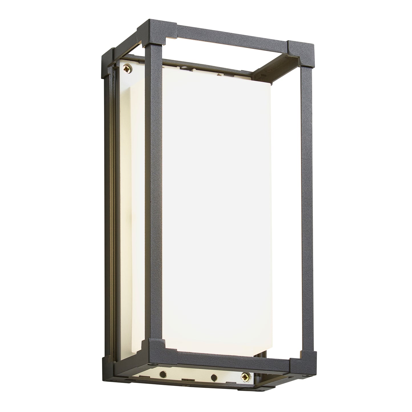 A modern take on a traditional design outdoor wall light perfect for adding style and security The traditional front-door lantern has had a modern make over in the form of our Jude  outdoor wall light with its square black aluminium construction and completed with opal polycarbonate diffuser this light this is sure to add an statement to any wall. 