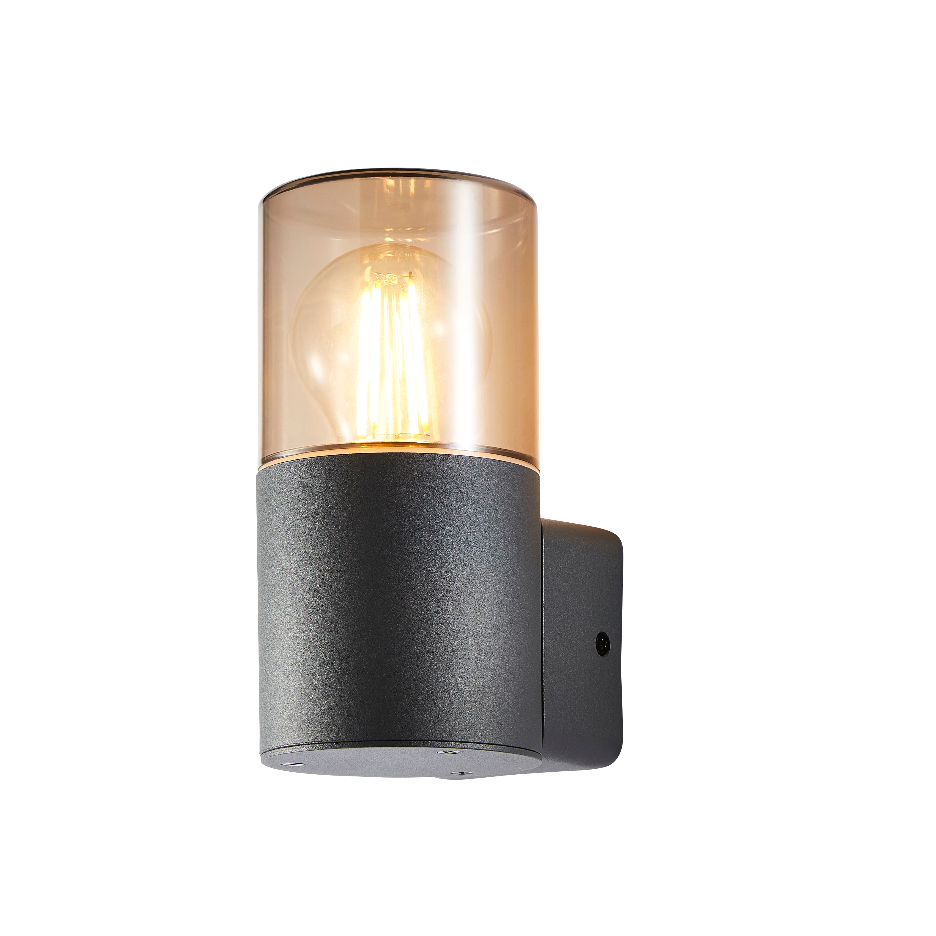 Diffuse Light Outdoor CGC CORTEZ Anthracite Dark Grey Outdoor Wall Light with Smoked Diffuse ...