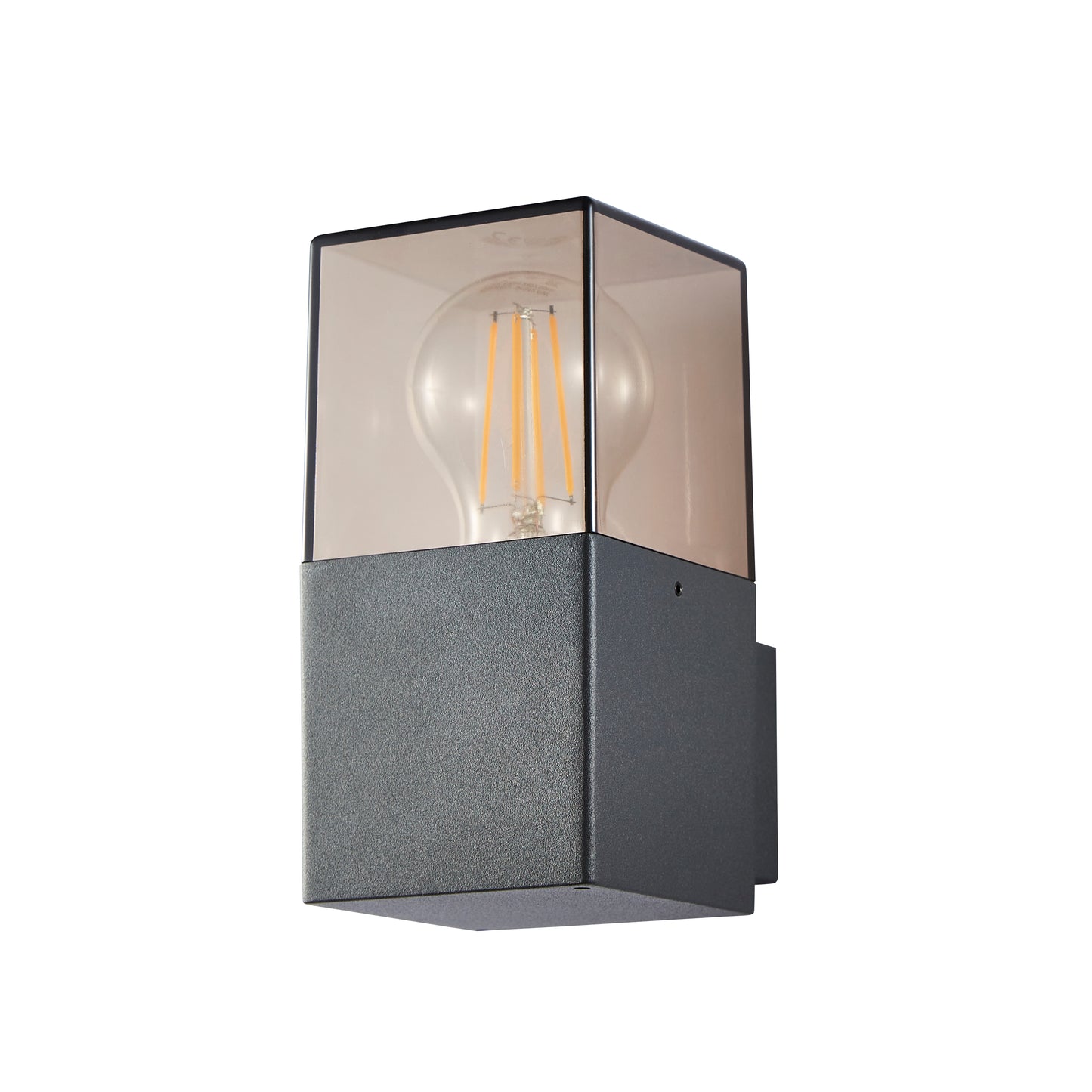 Our Amara grey anthracite outdoor wall light with smoked diffuser would look perfect in a modern or more traditional home design. Outside wall lights can provide atmospheric light in your garden, at the front door or on the terrace as well as a great security solution. It is designed for durability and longevity with its robust material producing a fully weatherproof and water resistant light fitting.