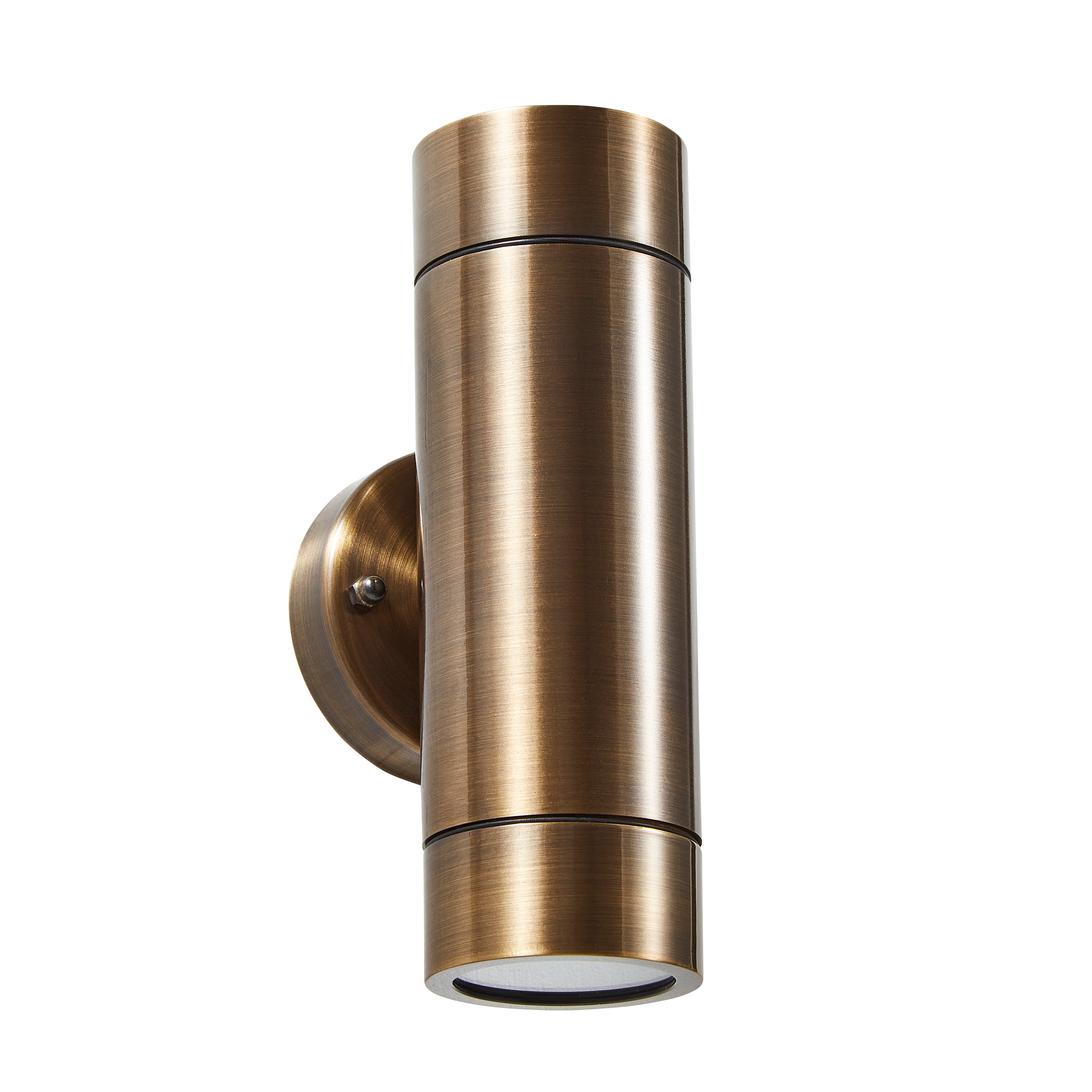 Our Noah bronze outdoor up and down wall mounted cylinder outdoor light would look perfect in a modern or more traditional home design. Outside wall lights can provide atmospheric light in your garden, at the front door or on the terrace as well as a great security solution. It is designed for durability and longevity with its robust material producing a fully weatherproof and water-resistant light fitting. Use LED bulbs to make this light energy efficient and low cost to run.