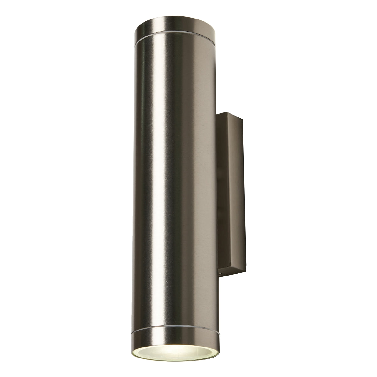 Our Lucas stainless steel extra long outdoor wall mounted up and down cylinder outdoor light would look perfect in a modern or more traditional home design. Outside wall lights can provide atmospheric light in your garden, at the front door or on the terrace as well as a great security solution. It is designed for durability and longevity with its robust material producing a fully weatherproof and water resistant light fitting.