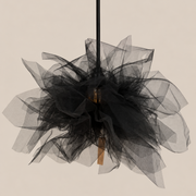 CGC Odette Black 60cm Oversized Ruffle Layered Cloud Style Tulle Silloulette Lampshade