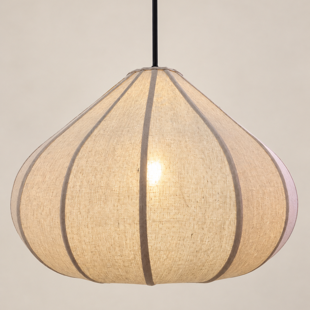 CGC Libby 50cm Large Oatmeal Stretch Linen Fabric Bell Shape Lampshade