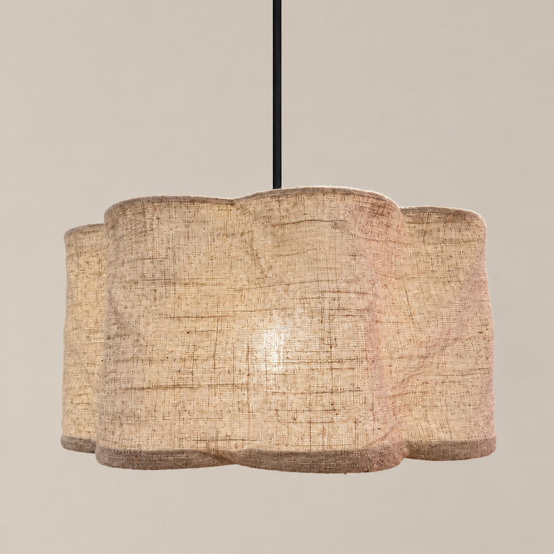 CGC Vittoria Oatmeal Soft Linen Scallop Drum Diffuser Lampshade