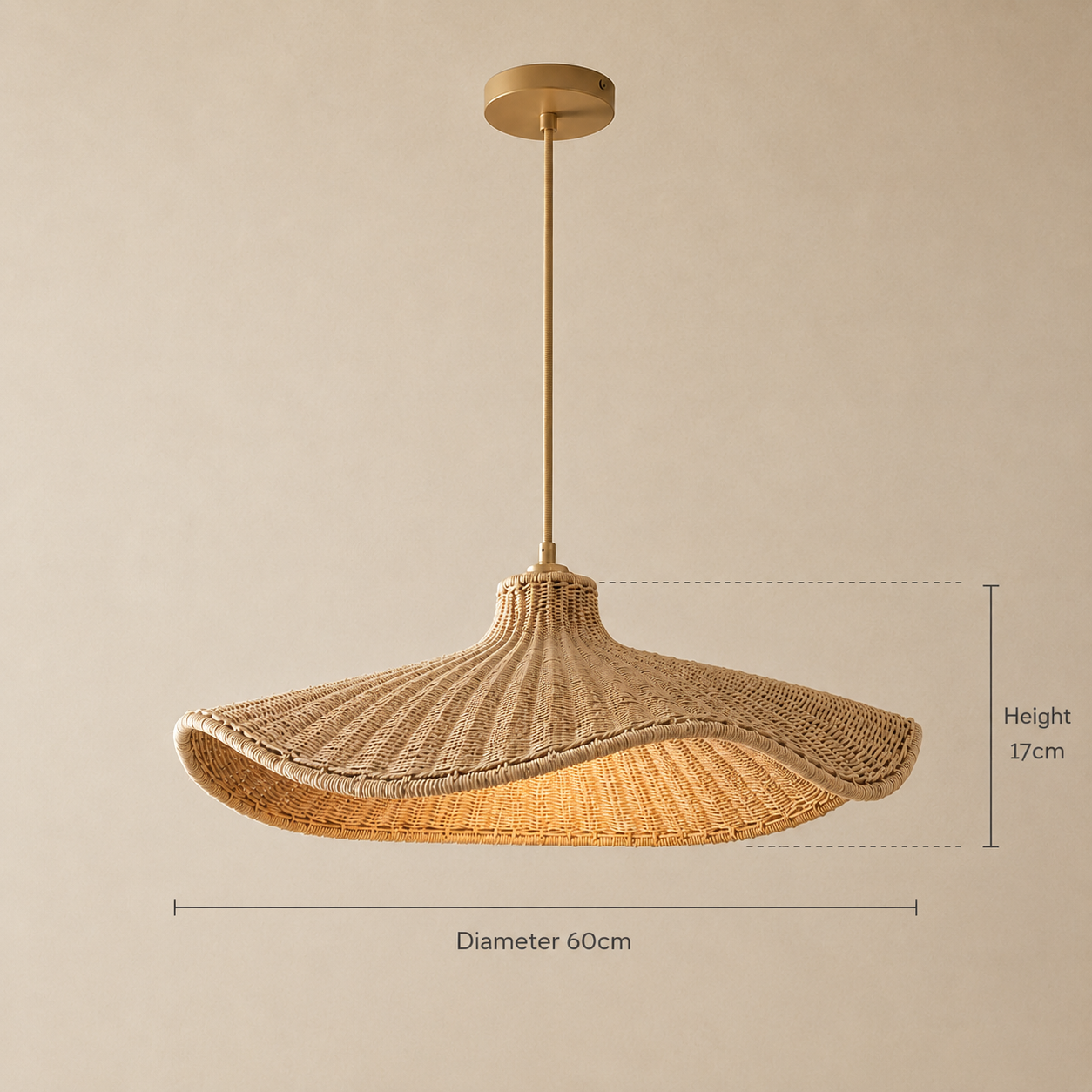 CGC Altheia Large 60cm Hand Made Woven String Wave Easy Fit Lampshade