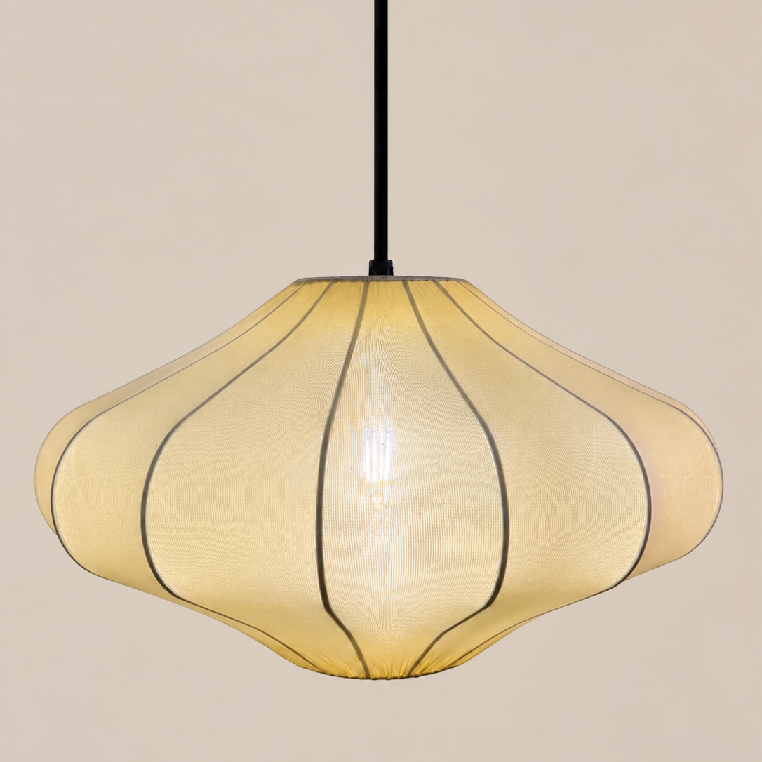 CGC Jolie Large 50cm Soft Ivory Stretch Smooth Fabric Round Seashell Lampshade
