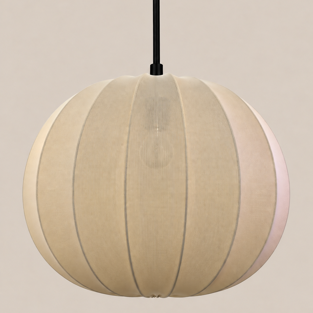 CGC Jolie Large 50cm Soft Ivory Stretch Smooth Fabric Round Organic Globe Lampshade