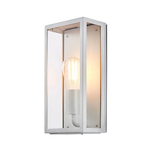 CGC IRENE Silver/Grey Industrial Box Outdoor Wall Light