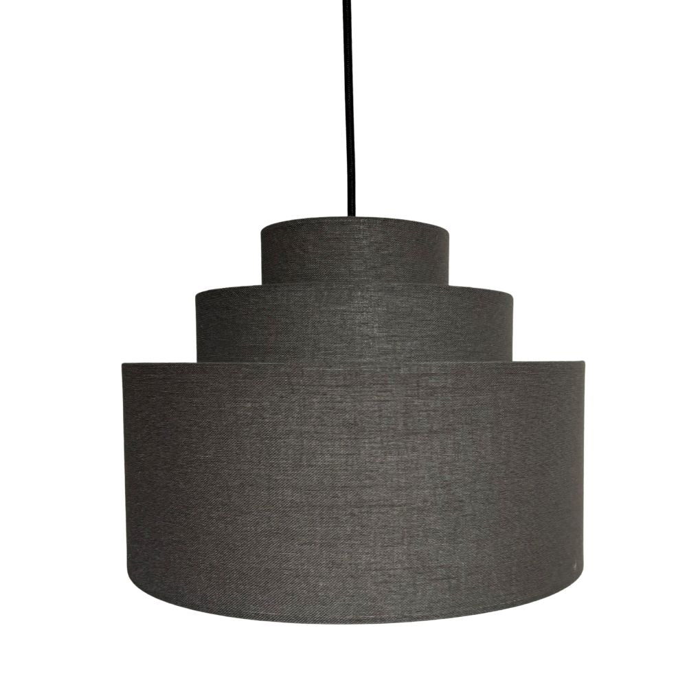 CGC SELINA Tiered Layered Lampshade Grey Fabric