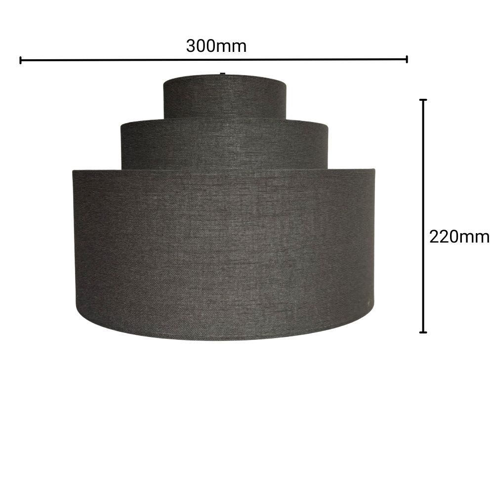 CGC SELINA Tiered Layered Lampshade Grey Fabric