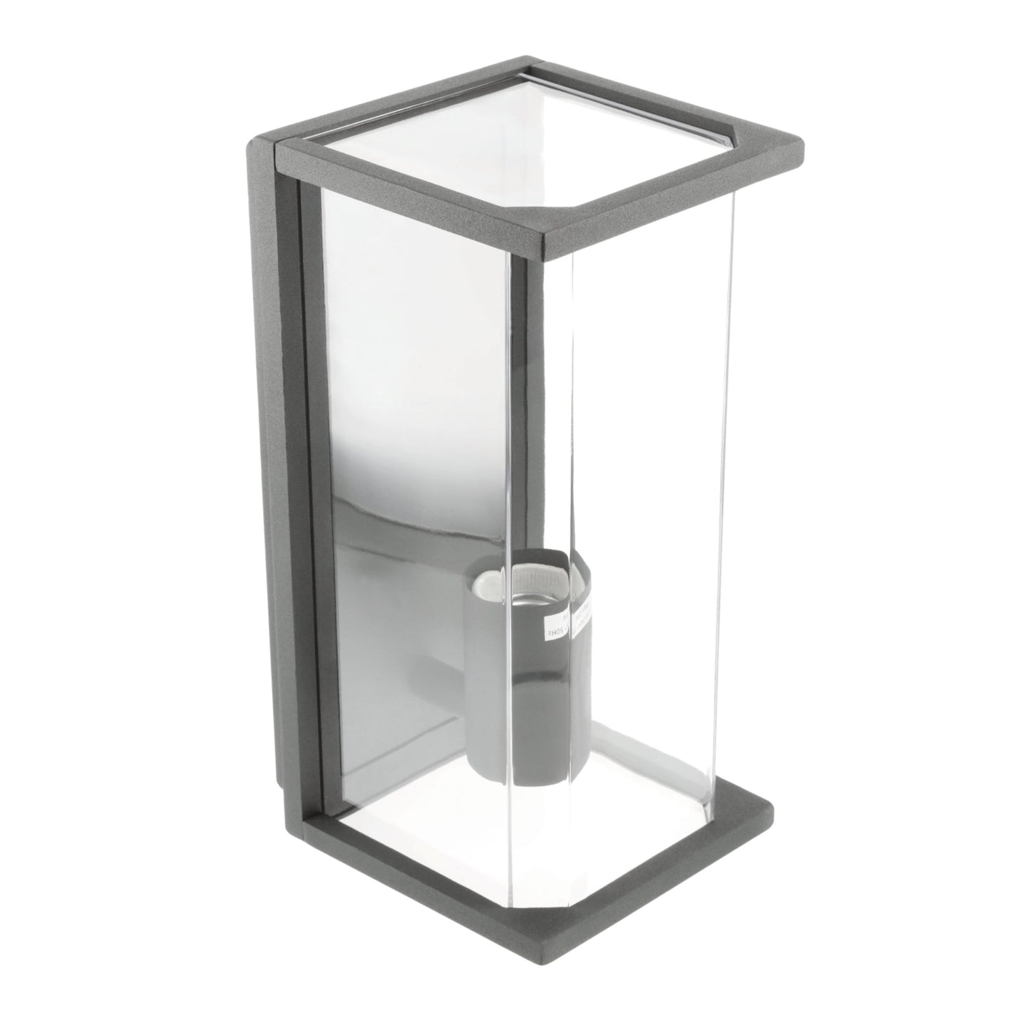 CGC ADRIANA Anthracite Grey E27 Outdoor Wall Light Lantern Clear Diffuser IP54
