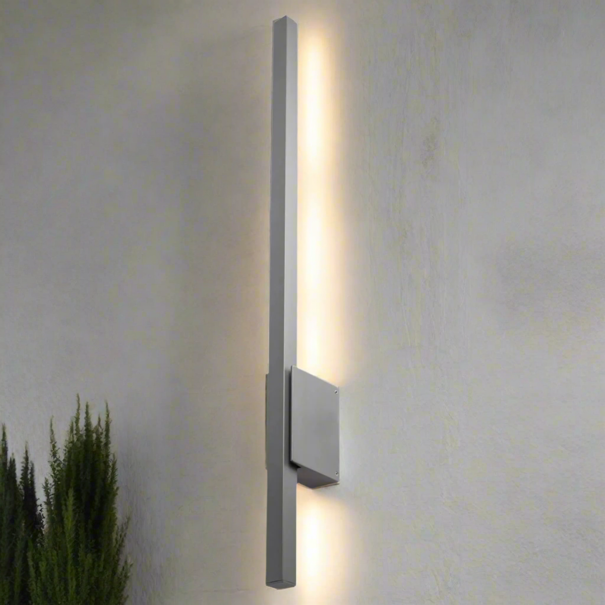 CGC ISLA Anthracite Dark Grey Long Slim LED Outdoor Indoor Wall Light 3000k Warm White 12W IP54