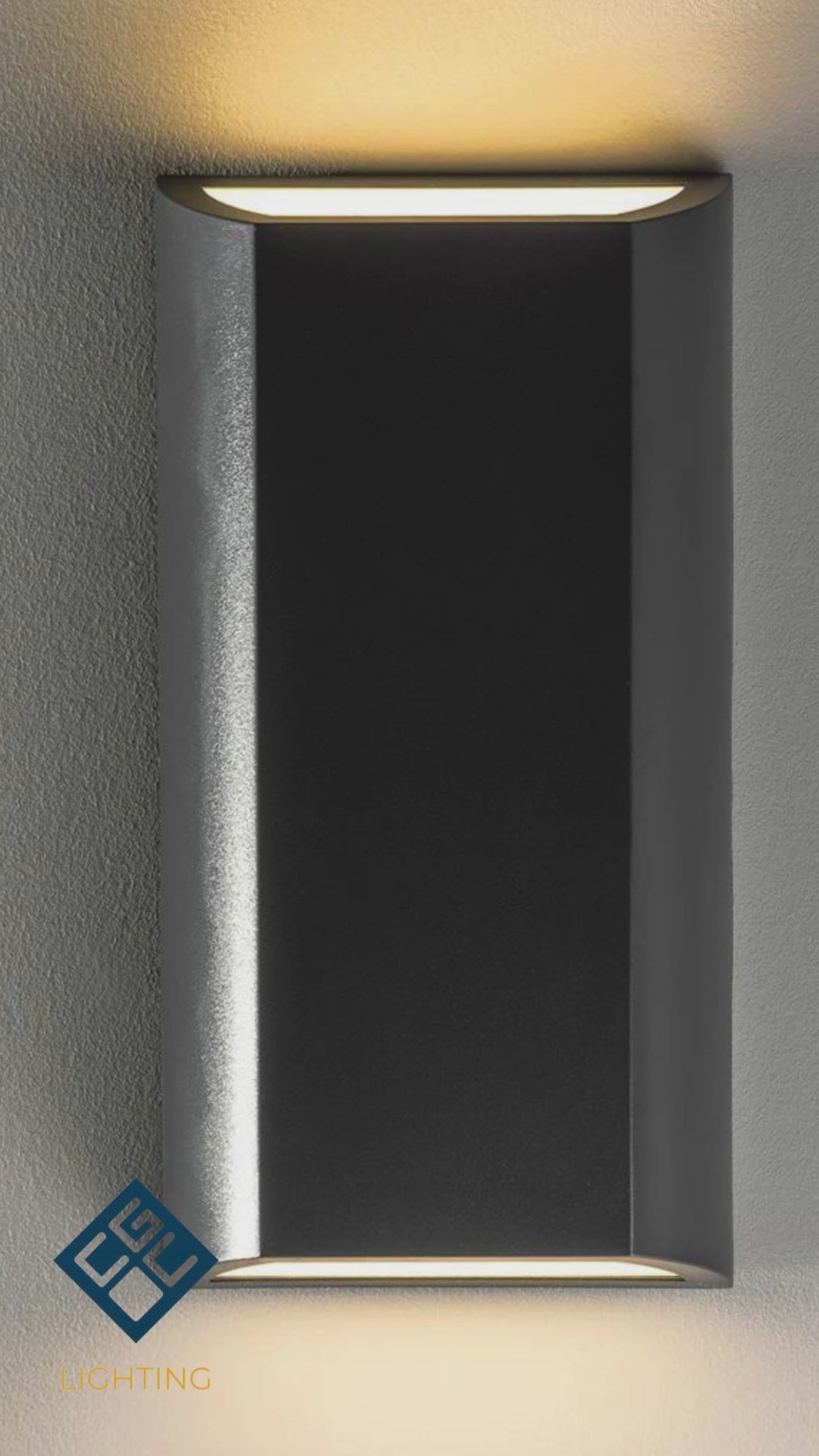 Load video: CGC WILMA Dark Grey Rectangular Outdoor LED Wall Light