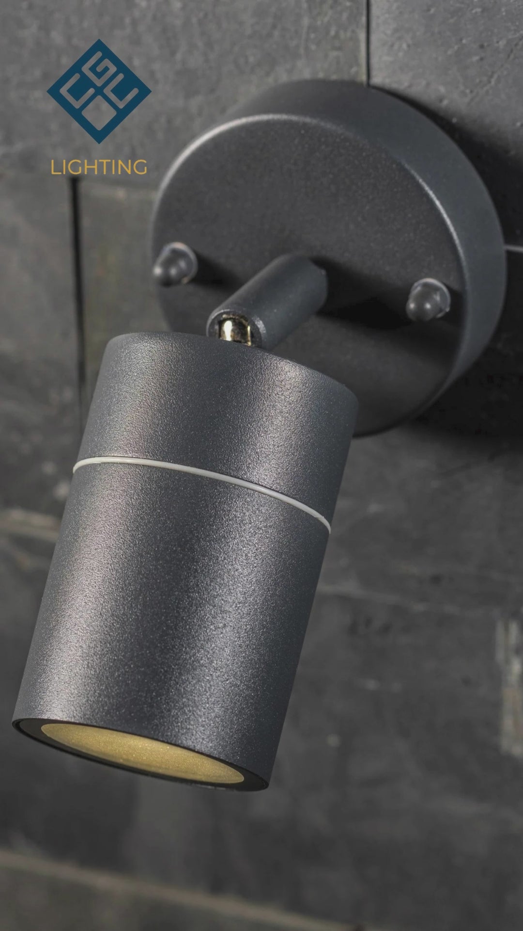 Load video: CGC MIA Dark Grey Stainless Steel GU10 Up and Down Outdoor Wall Light IP44