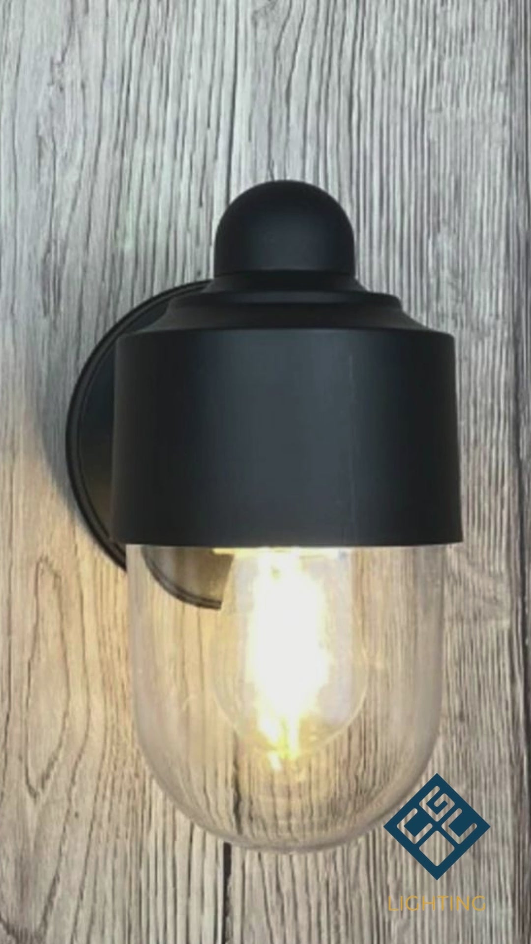 Load video: CGC VERONICA Black Cylinder Modern Outdoor Light