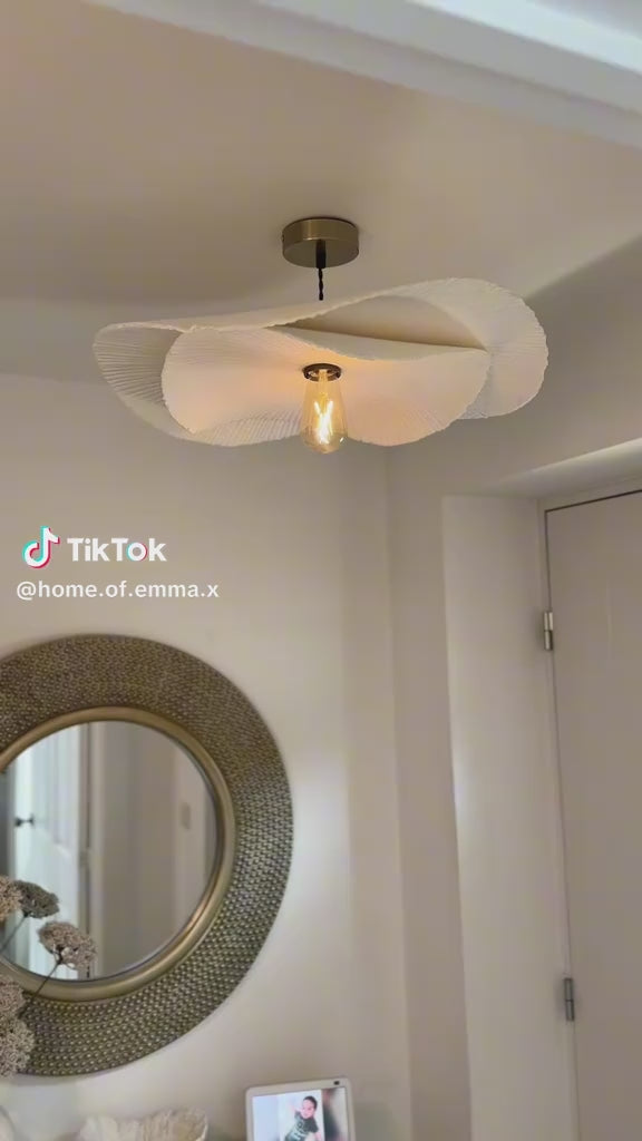 Load video: CGC Tallulah Duo Two Layer 60cm and 45cm Paper Wave Easy Fit Lampshade