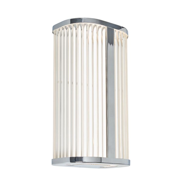 CGC ANAIS Chrome 8W LED Wall Light Ribbed Diffuser IP44