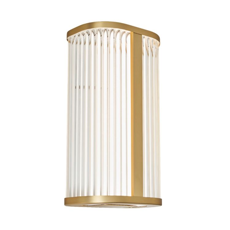 CGC ANAIS Satin Brass 8W LED Wall Light Ribbed Diffuser