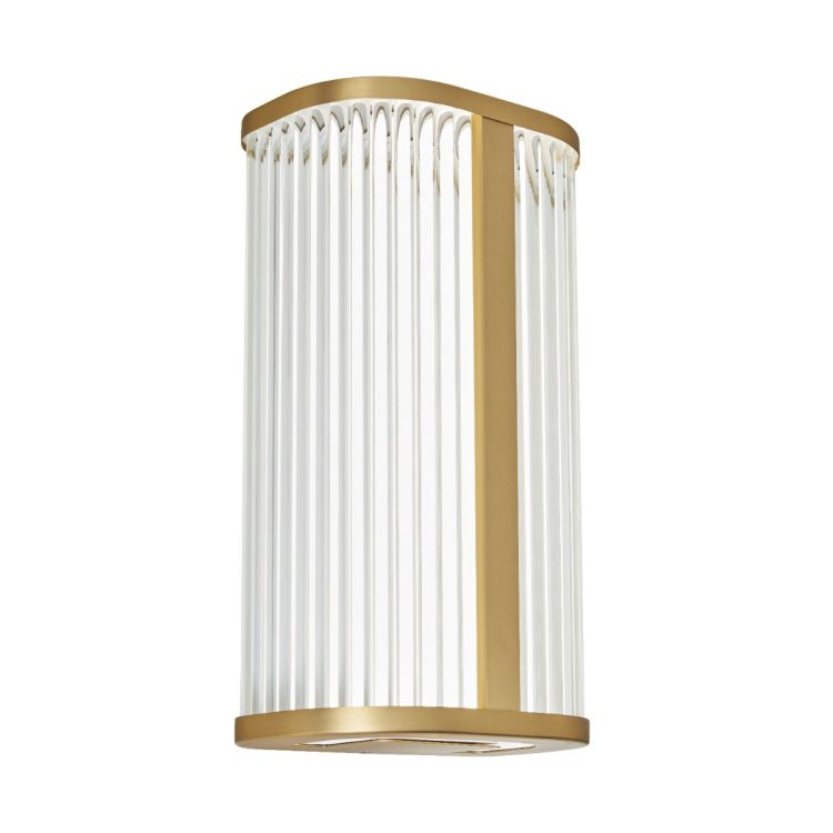 CGC ANAIS Satin Brass 8W LED Wall Light Ribbed Diffuser