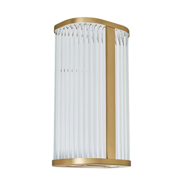 CGC ANAIS Satin Brass 8W LED Wall Light Ribbed Diffuser
