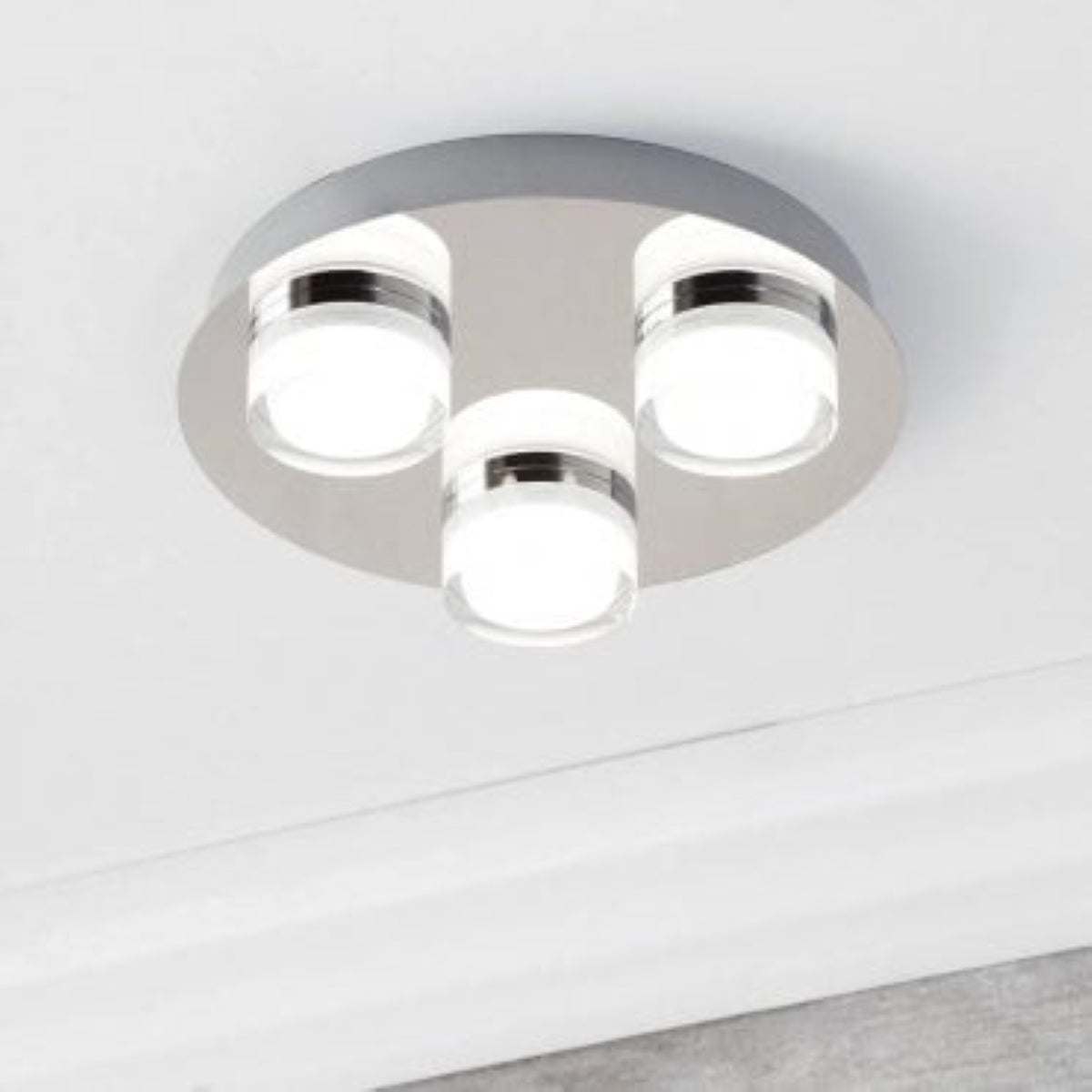 CGC CHERRY Chrome 3 Head Bathroom Light with Opal Diffuser