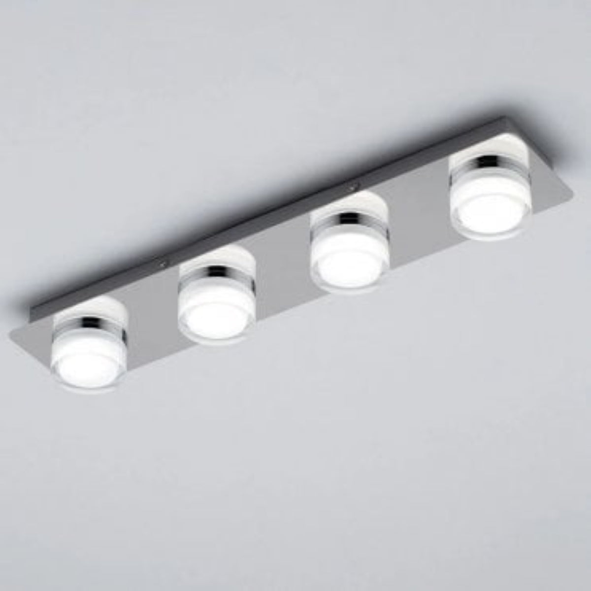 CGC CHERRY Chrome 4 Head Bathroom Bar Light with Opal Diffuser