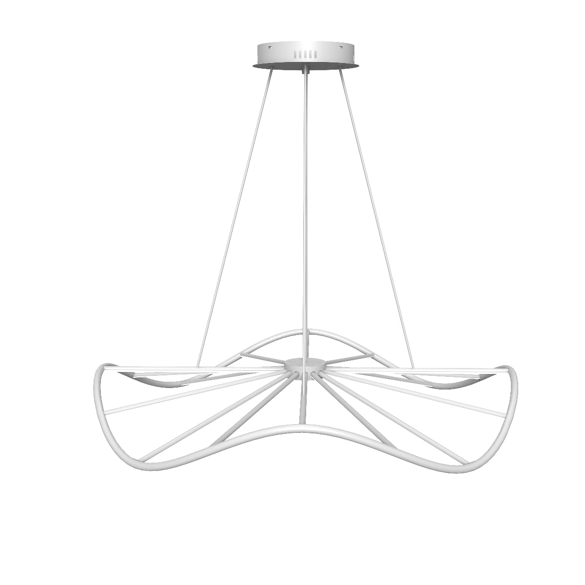 CGC PARAPLU 1 Wave 60cm White LED Ceiling Pendant Light Chandelier