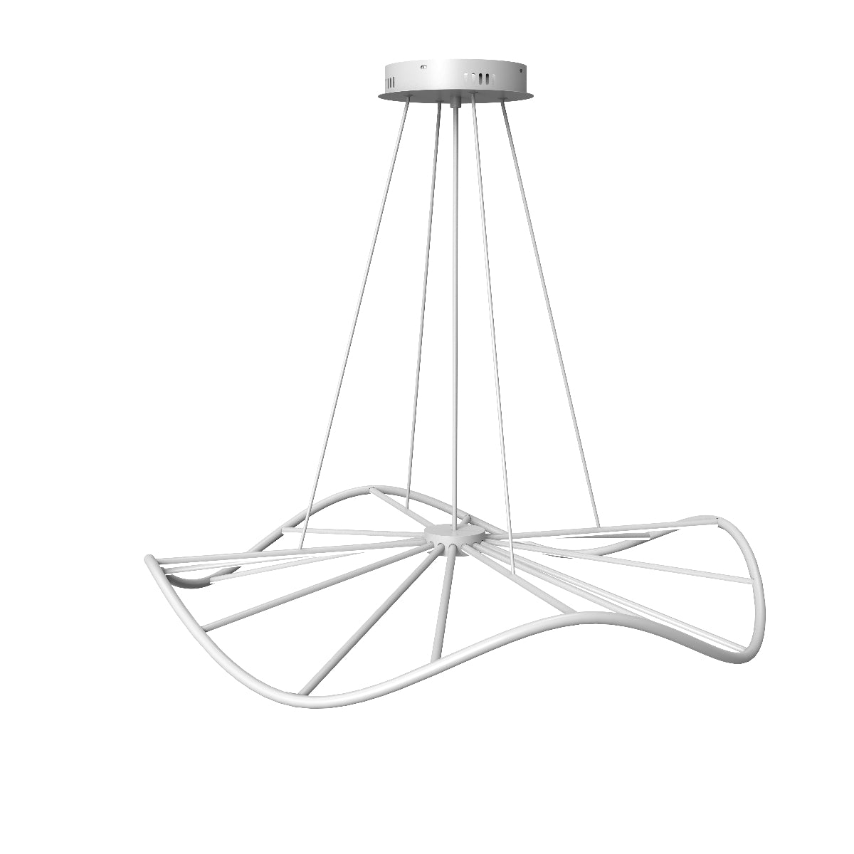 CGC PARAPLU 1 Wave 90cm White LED Ceiling Pendant Light Chandelier