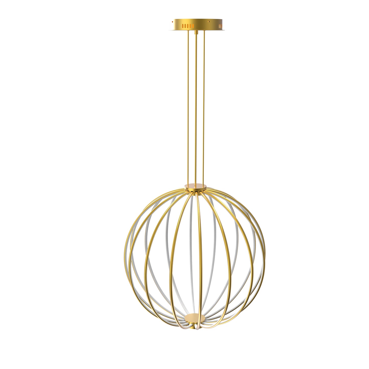 CGC PARAPLU 3 Globe 90cm Satin Gold LED Ceiling Pendant Light