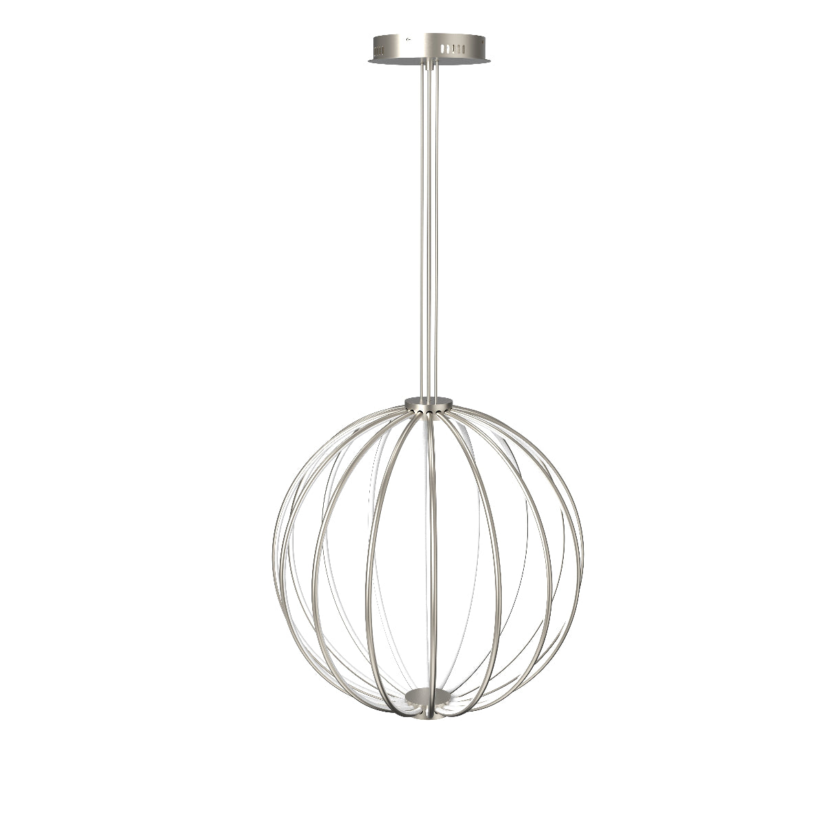 CGC PARAPLU 3 Globe 45cm Satin Nickel LED Ceiling Pendant Light