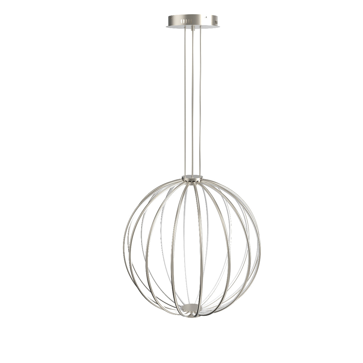 CGC PARAPLU 3 Globe 45cm Satin Nickel LED Ceiling Pendant Light