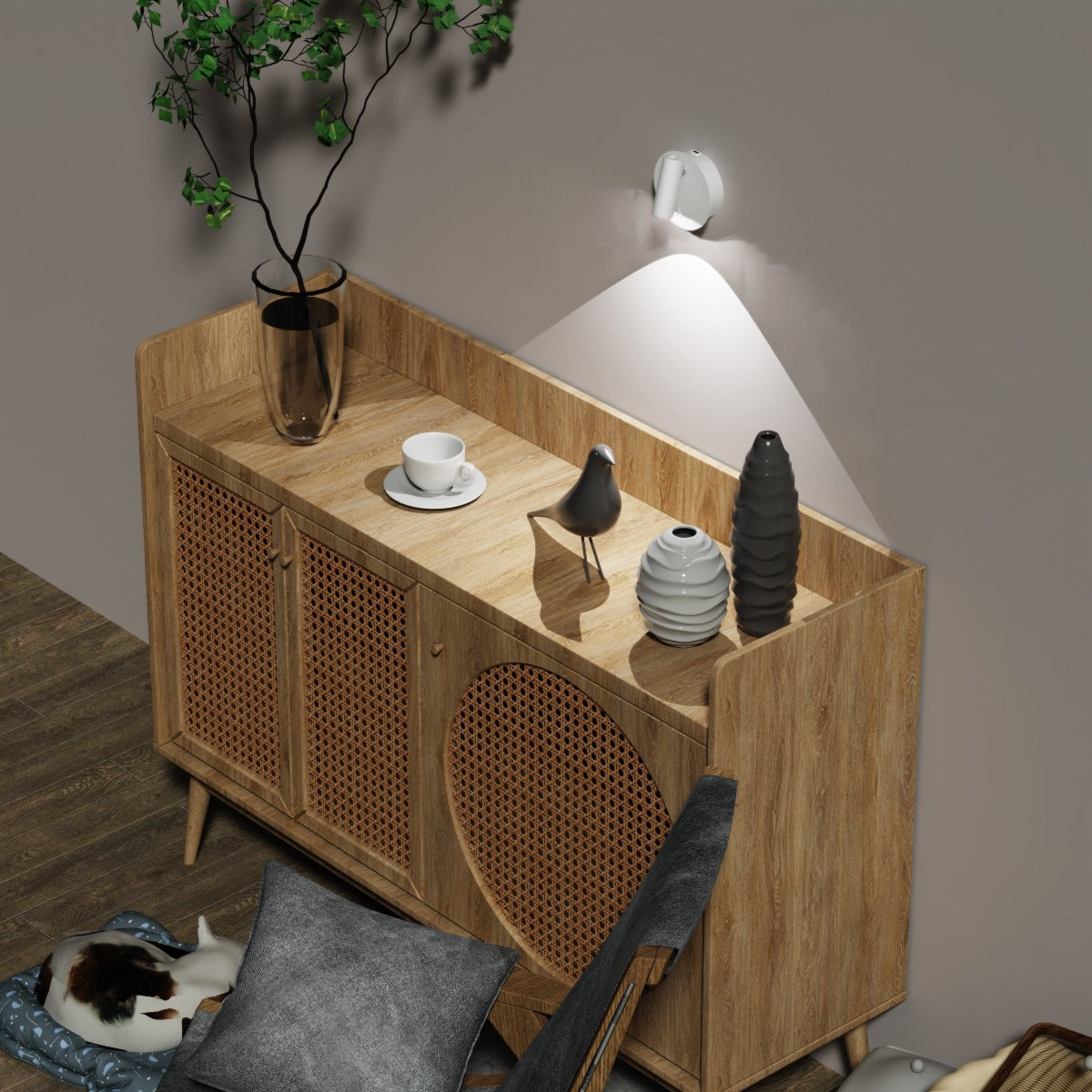  Matilda's elegant and stylish finish makes it the ideal addition to any room. It will look perfect in both traditional and modern environments. The beauty of this wall light means you can install it on any wall without the requirement of expensive electrician fees and mains installation.