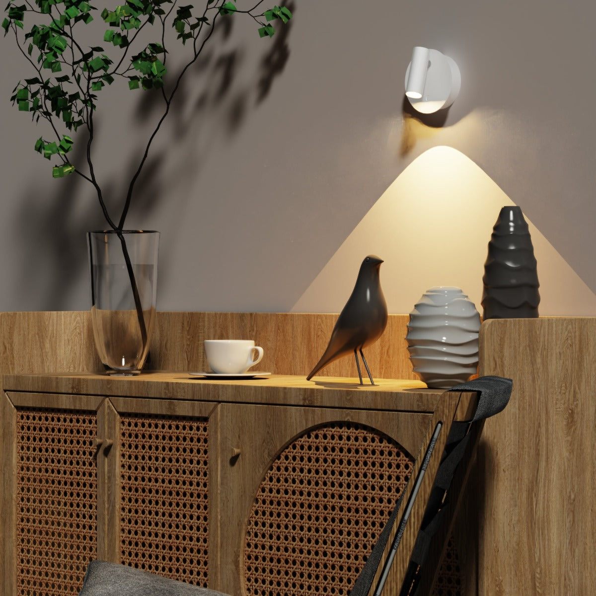  Matilda's elegant and stylish finish makes it the ideal addition to any room. It will look perfect in both traditional and modern environments. The beauty of this wall light means you can install it on any wall without the requirement of expensive electrician fees and mains installation.