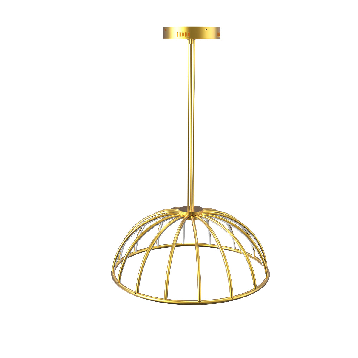 CGC PARAPLU 2 Hemisphere 60cm Satin Gold LED Ceiling Pendant Light